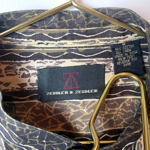 Retro 80s/90s Zeidler & Zeidler Geometric Button Up Shirt - Medium - Picture 4 of 7